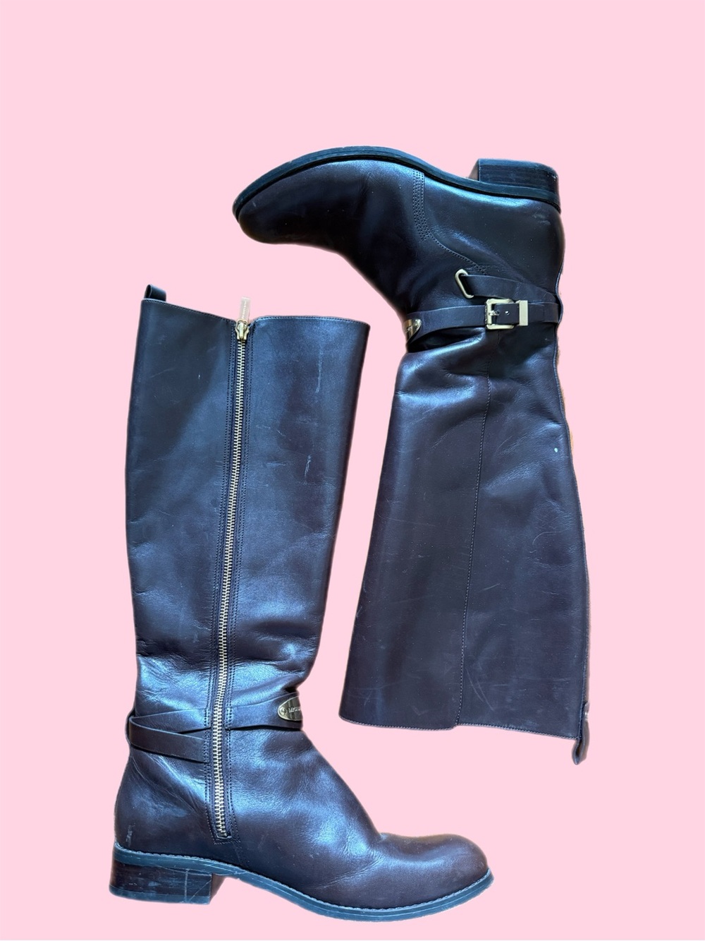 Michael Kors Dark Brown Leather Tall Riding Boots